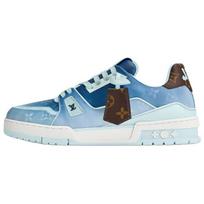 LOUIS VUITTON Trainer Cow Leather Low top Skateboard Shoes Men's Blue 1AJTQU 41 mėlyna