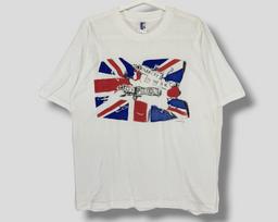 Vintage 90s Sex pistols anarchy in UK T-Shirt collectible English punk concert tour single stitch vintage band tee white Large 100 gray