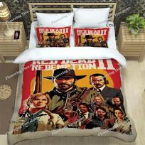Red Dead Redemption 2 Print Bedding Sets Exquisite Supplies Set Duvet Cover Bed Comforter Set Bedding Set Luxury Birthday Gift 135x200cm white