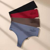 4Pcs Women Thong Panties Sexy High Waist Underwear Cotton Girls Brief Breathable G-String Panty Plus Size S-3XL Female Underpant S įvairiaspalvis