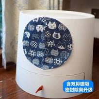 Castle cat litter box anti odor door for MAYITWILL  curtain pure handmade anti odor and anti sand cat toilet accessories Magnetic white