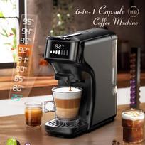 6 viename kapsulinis kavos aparatas karštas/šaltas daugkartinis espreso kavinukas kapučino kavos virimo aparatas Dolce Gusto Nespresso malta kava H1B juoda
