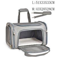 Pet Handbag 1PC Cat Dog Universal Outdoor Portable Breathable Large Capacity Backpack Shoulder Bag Travel Bag Car Foldable M pilka spalva