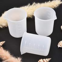 5 vnt./rinkinys 50 ml silikoninis matavimo indas įrankiai apvalus silikoninis liejimo forma skaidrus graduotas epoksidinis padalintas indas pasidaryk pats liejimui dervos forma 5pcs white