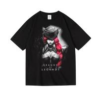 2024 Games LOL League of Legends Men's Printed Women's Cotton Crew Neck Short Sleeve Half Sleeve T-Shirt Men's Women's T-Shirt M gray
