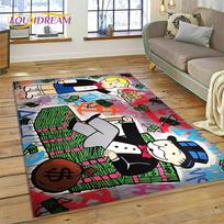 Žaidimas Doleris Monopoly Animaciniai Pinigai Kilimas Kilimas Svetainei Miegamajam Namų Dekoras, Grindų Kilimėlis Neslystantis Dekoras Sofa Durų Kilimėlis 40x60cm( 15x23in )