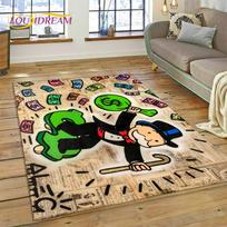 Žaidimas Doleris Monopoly Animaciniai Pinigai Kilimas Kilimas Svetainei Miegamajam Namų Dekoras, Grindų Kilimėlis Neslystantis Dekoras Sofa Durų Kilimėlis 40x60cm( 15x23in )