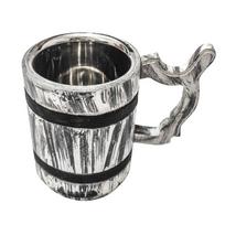 630 ml alaus bokalas, medinis ir nerūdijančio plieno, puiki dovana tėčiams, vyrams, moterims, pamergiams, vestuvių metinėms, Kalėdoms black
