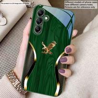 Kilnusauksinio erelio žiedas, skirtas Samsung A20 30 22 23 24 25 26 31 32 A33 34 35 42 50 51 52 53 54 55 56 70 71 72 73 stiklinis telefono dėklas Galaxy A73 5G black