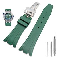 Silikoninės laikrodžio apyrankės 26mm 27mm Apyrankė AP 15400 15202 15500 15703 26470SO Royal Oak Offshore Vyriškas Sportinis Guminis Apyrankė 26mm gray