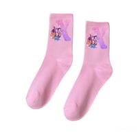 Kpop Demon Hunters Letter A-Z Socks Gentle Thick Warm Student Outdoor Sports Cold Season Warmth Girls Mid-Calf Children's Birth Date Present pink