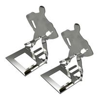 Riebaluotas vyras Dešrainių laikiklis Nerūdijančio plieno dešros kepimo grotelės BBQ stovyklavimui Juokinga gimtadienio dovana vyrams 2pcs gray