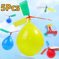 5Pcs Propeller Balloon Helicopter Toys Children'S Diy Balloon With Whistle Outdoor Flying Balloon Birthday Party Decoration Gift S white