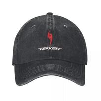 Tekken Jin Kazama Symbol Summer Retro Denim Washed Baseball Caps For Women Cowboy Activities Hats Rock Peaked Cap One Size gray
