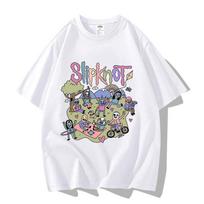 Slipknot Pasiruoškite Pragaro Turo Grafinis Marškinėlis Sunkiojo Metalo Medvilninis Oversized Marškinėlis Unisex Unisex Laisvalaikio Trumpomis Rankovėmis Street Viršus L white