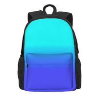 Aqua Ombre Kuprinė Paaugliams Mėlyna Ir Violetinė Lengvos Kuprinės Poliesteris Kawaii Mokyklinės Kuprinės Universitetui Individualus Kuprinė 36x32x10cm