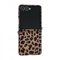 Applicable to Samsung ZFlip7 mobile phone case folding ZFlip6/5/4 leopard print magnetic suction portable anti-drop protective case samsung galaxy z flip 3 black
