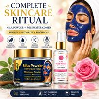 Moroccan Nila Powder – Tan Removal & Detox 100% Natural Indigo Blue Powder for Skin Brightening | Traditional Moroccan Hammam Beauty Treatment | W brown