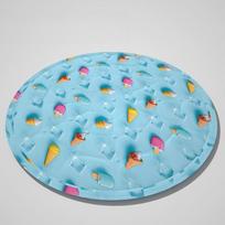 Round Pet Cooling Mat Ice Pad Cute Print Summer Heat Dissipation Waterproof Sleeping Cushion for Dog Cat Indoor Cage Floor round - diameter 30cm white