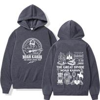 Noah Kahan The Great Divide Tour  Graphic Hoodie Men Women Fashion Harajuku Pullover Long Sleeves Casual Vintage Sweatshirt S gray