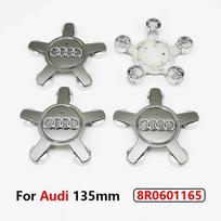 4 vnt. 135 mm automobilio ratlankio centrinis dangtelis, stebulės dangteliai, emblema, logotipas Audi A1 A3 A4 A5 A6 A7 Q3 Q5 Q7 TT B5 B6 B7 8P 8V 8R0601165 4F0601165N gray