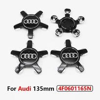 4 vnt. 135 mm automobilio ratlankio centrinis dangtelis, stebulės dangteliai, emblema, logotipas Audi A1 A3 A4 A5 A6 A7 Q3 Q5 Q7 TT B5 B6 B7 8P 8V 8R0601165 4F0601165N