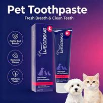 Pet Toothpaste for Dogs and Cats Remove Dental Stains Plaque and Tartar Control Cleans Teeth Freshens Breath Pet Oral Care pink