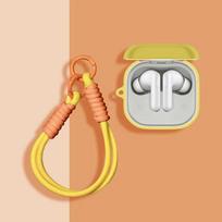 Suitable for Anker Soundcore R50i NC/P30i/R50i/P20i Silicone Wireless Earphone Protective Case with Rope Buckle For Soundcore P20i geltona