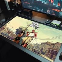 Grand Theft Auto Pelės Padas Didelis Žaidimų Stalo Pagalvėlė Neslystantis Nešiojamojo Kompiuterio Planšetinio Kompiuterio Didelis Pelės Padas XXL Kilimėlis Mini PC Žaidimų Kilimėlis Su Užrakintu Kraštu 30cmx60cm(11.8x23.6inch) gray
