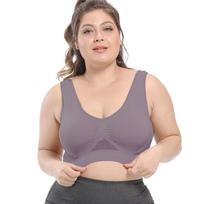 Didelio dydžio liemenėlė Besiūlė liemenėlė su pagalvėlėmis Didelio dydžio 5XL 6XL Push Up Bralette liemenėlės moterims Liemenė Wireless Active Brassiere liemenėlė 3XL kameja rožinė spalva