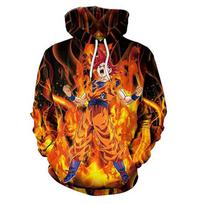 Japonijos anime Dragon Ball Goku Hoodie Fashion Kasdieniai 3D spausdinti gobtuvai Unisex megztiniai su gobtuvu ilgomis rankovėmis L black