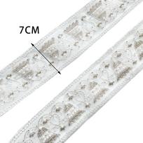 Eugen Yarn Solid Color Computer Machine Embroidery Beads Barcode Window Accessories Clothing Accessories Lace Accessories T3078 white one size white