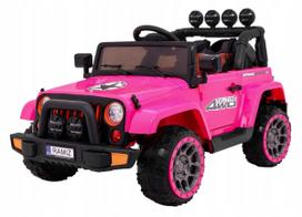 Vaikiškas elektrinis visureigis Ramiz 4x4 su nuotolinio valdymo pultu ir LED žibintais, 25 × 12 cm ratais