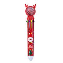 1/2/4 vnt. Kalėdiniai blizgučių tušinukai Santa Claus Elnias Kalėdų eglutė Šventinis dekompresinis dizainas Rašymo priemonė 1pc red