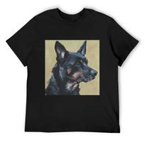 AUSTRALIAN KELPIE beautiful Fine Art Dog Painting T-Shirt clothes quick drying aesthetic clothes shirts graphic tee men XXL juoda