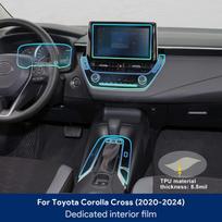 For TOYOTA Corolla Cross -2024 TPU Scratch-Resistant Film Car Interior For Screen Center Console Gear Shift Protection Film Left Drive-(4pcs) gray