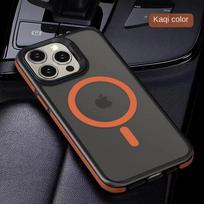 Magnetic Luxury Matte Translucent Armor Shockproof Case For iPhone 16 15 14 13 11 12 Pro Max For Magsafe Wireless Charge Cover For iPhone 15 Plus gray