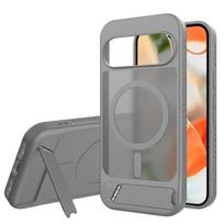 Armor Design Shockproof Matte Case For Google Pixel 10 9 Pro XL Magnetic Wireless Charge Hidden Brackret Semi-Transparent Cover Pixel 10 Pro gray