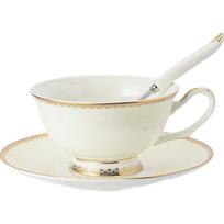 Set of high quality English afternoon tea luxury bone porcelain glass exquisite gift box beige
