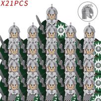 MOC Žiedų Valdovas Veiksmo Figūrėlės Žaislas Viduramžių Riteris Kareivis Orkai Elfai Azogas Goblinas Sauronas Aragornas Karai Statybinės Detalės Plytos Dovana