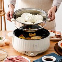 Daugiafunkcis elektrinis garintuvas ir viryklė - Naudojimui bendrabutyje ir namuose: Karštasis puodas, keptuvė ir kt. 20cm Non-stick Pot black