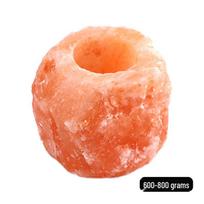 Romantic Rose Salt Stone Candle Holder - Natural Orange-Red for Living Room or Bedroom Ambiance beige
