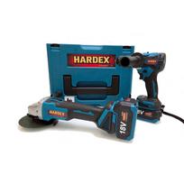 HARDEX 2-in-1 Set: 45 Nm Drill Driver, 125 mm Angle Grinder, 2 x 4.0 Ah Batteries