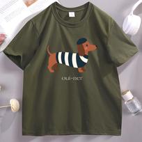 Prancūzų takso marškinėliai Šuns marškinėliai Mielas dešrainio šuo T-shirt Juokingi grafiniai marškinėliai Vasaros marškinėliai Medvilniniai madingi marškinėliai Spausdinimas 3XL black