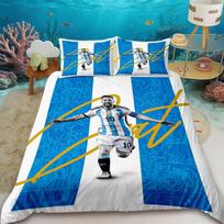 Duvet Cover Lionel Messi Bedding Set, Football Star Duvet Cover Set, Double Size Duvet Cover Set for Decoration EU Single 135*200cm/53x79in 3pcs
