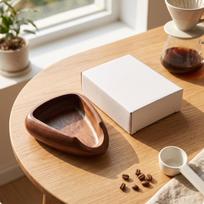 Coffee Bean Dosing Tray Triangular Small for Baristas, Espresso Bar, Kitchen Sapele