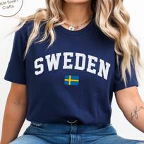 Švedijos marškinėliai, Švedijos vėliavos marškinėliai, Unisex L white