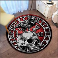 Vikingų Vegvisir apvalus kilimas jogos kilimėlis neslystantis vaikų kilimas koridoriaus lovos šono virtuvės kilimas grindų padėklas vaikų kambariui 60cmx60cm black