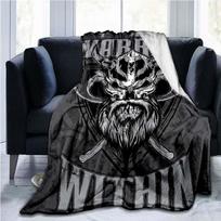 Vikingų senovės skandinavų runų kirviai 3D minkšta antklodė lengva flanelinė antklodė 75x90cm gray