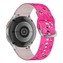 Silikoninė apyrankė Samsung Galaxy Watch 7 6 5 4 FE 44mm 40mm / 5 Pro Sport Correa Graviruota Galaxy Watch6 Classic 43mm 47mm apyrankė Galaxy Watch 5 40mm rožinė